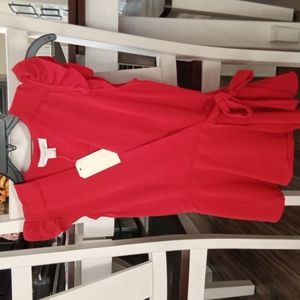 Red sexy wrap top nite out Christmas party